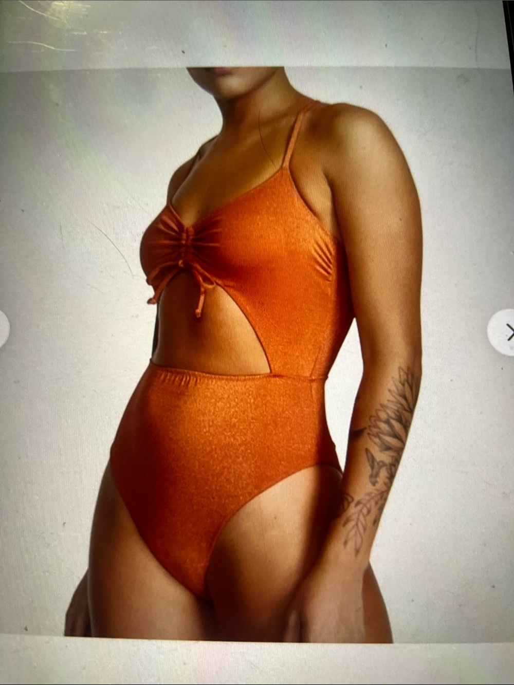 NWT XL VICTORIAS SECRET METALLIC ORANGE Cutout One-Piece Swimsuit (MSRP 60)